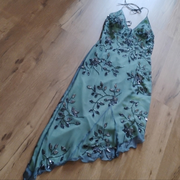 Elegant Green Floral Women's Dress - Picture 2 of 12
